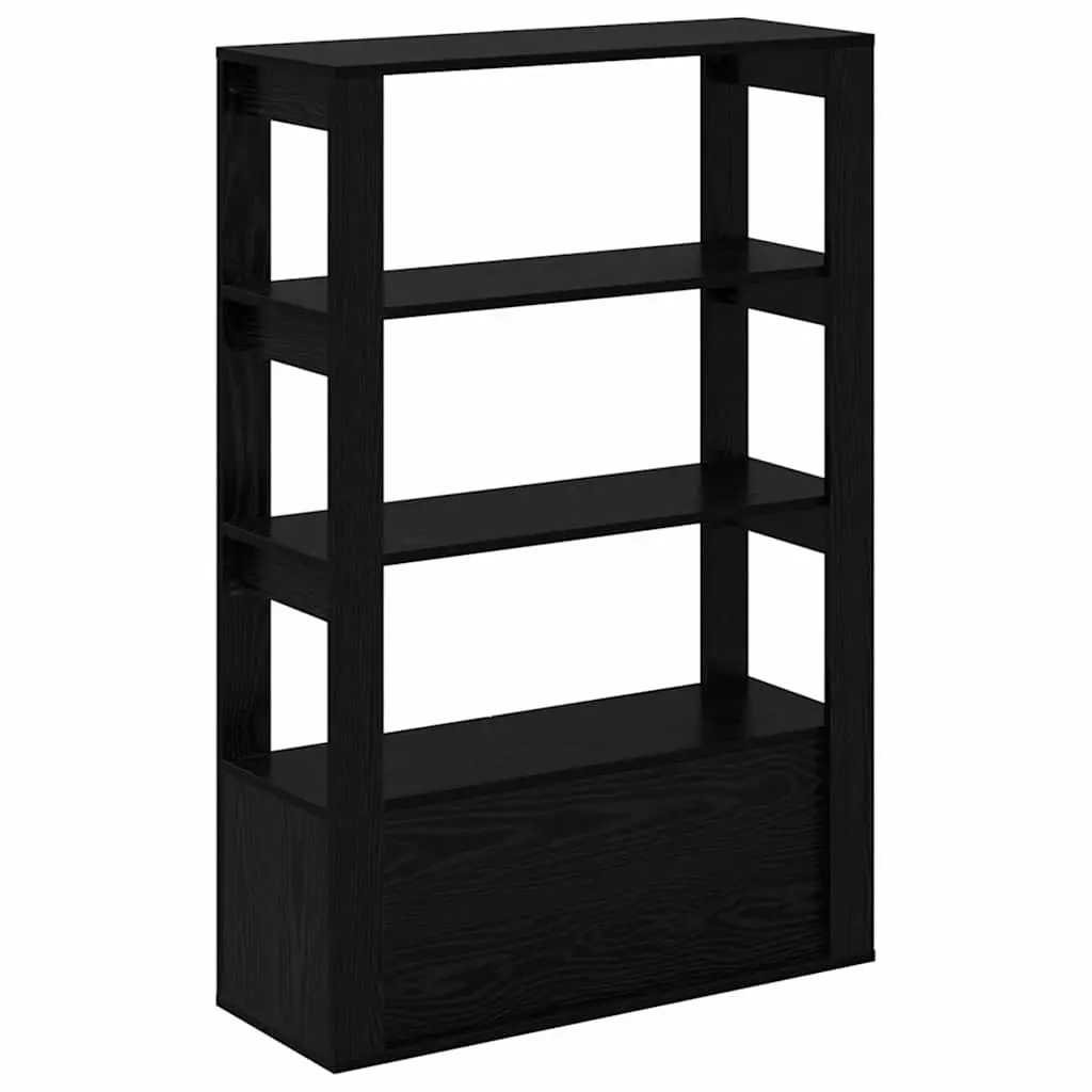 Black Sideboard Storage Cabinet Buffet with Adjustable Shelves Flush Doors
