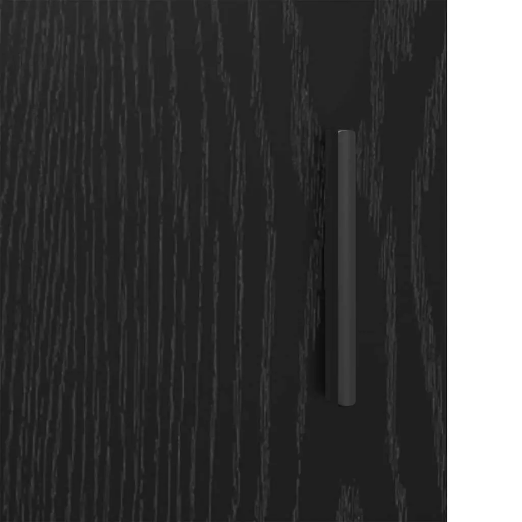 Black Sideboard Storage Cabinet Buffet with Adjustable Shelves Flush Doors