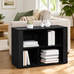 Rustic Black Oak Sideboard for Living Room Storage