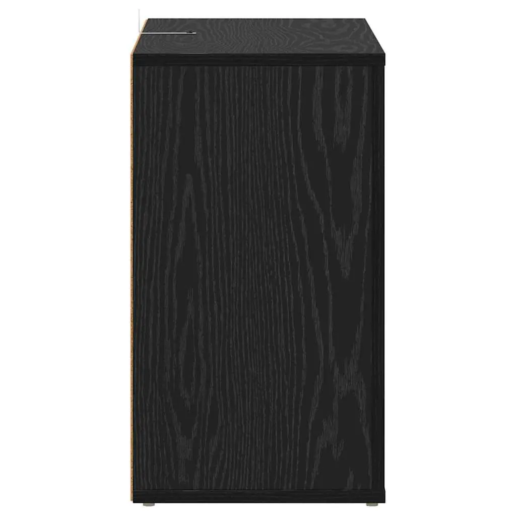 Sideboard Black Oak 80 x 30 x 53 cm Engineered Wood Storage Cabinet Living Room