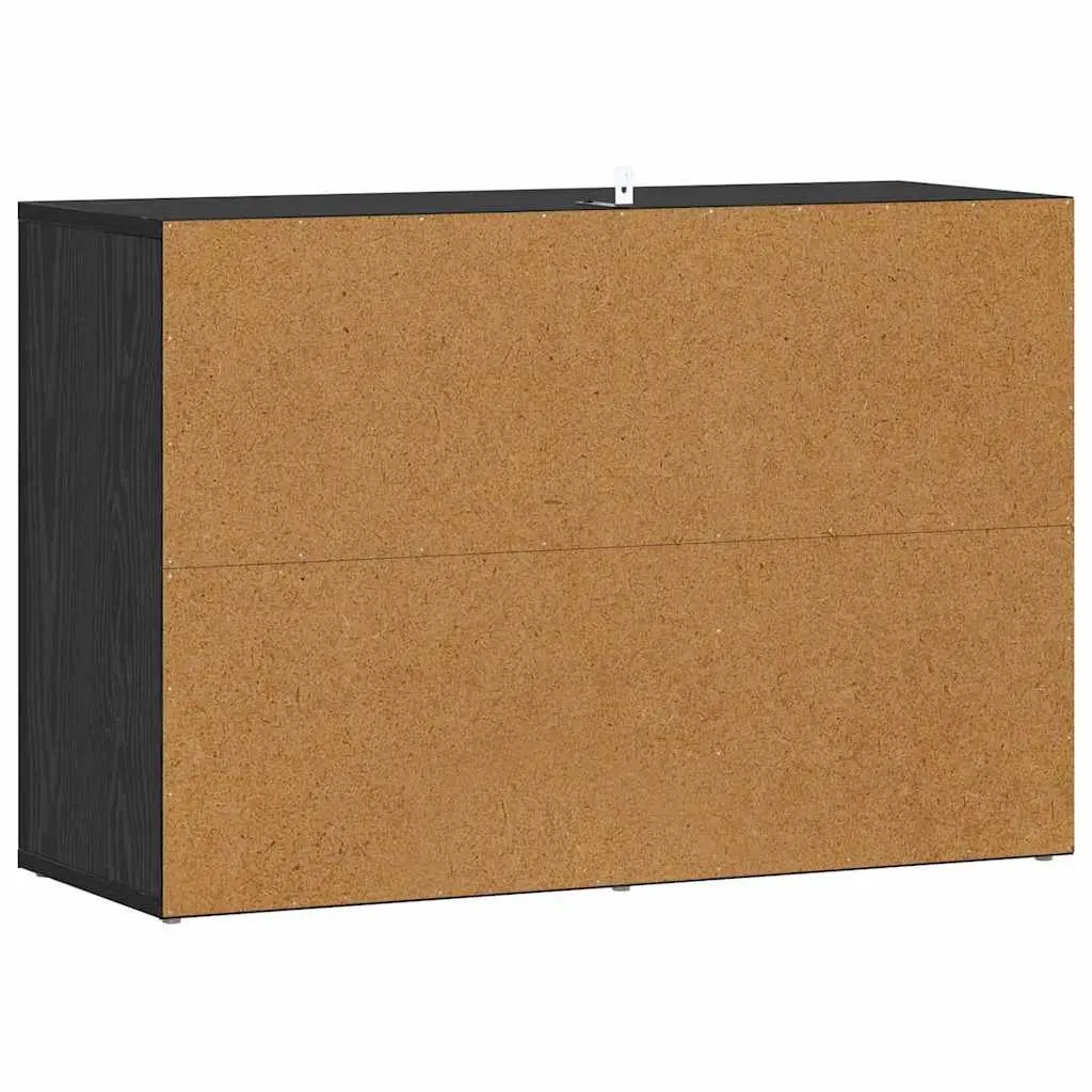Sideboard Black Oak 80 x 30 x 53 cm Engineered Wood Storage Cabinet Living Room