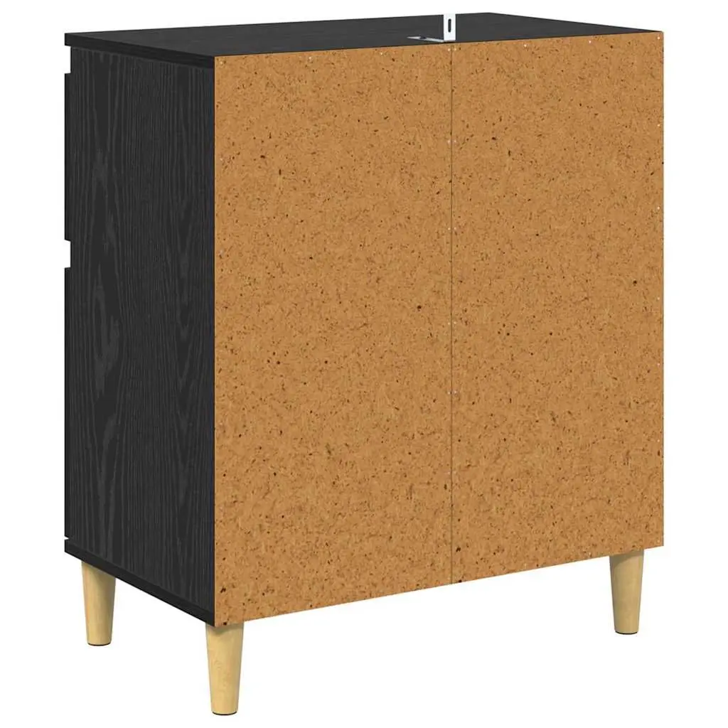 Sideboard Cabinet Black Oak 60x35x70cm Engineered Wood