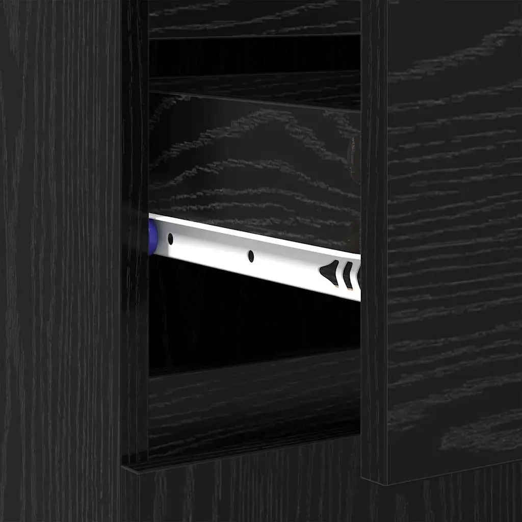 Sideboard Cabinet Black Oak 60x35x70cm Engineered Wood