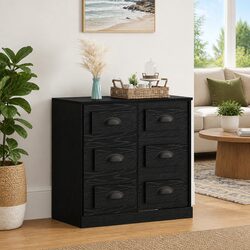 Black Oak Sideboard 70cm Storage Cabinet for Living Areas