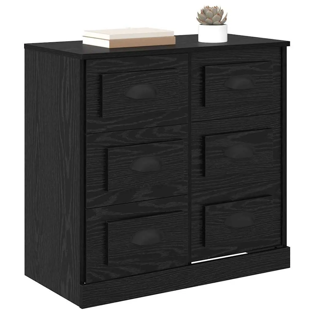 Black Oak Sideboard 70cm Storage Cabinet for Living Areas