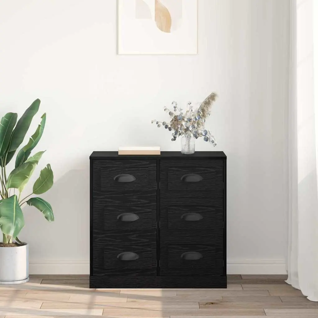 Black Oak Sideboard 70cm Storage Cabinet for Living Areas