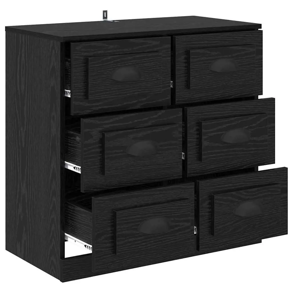 Black Oak Sideboard 70cm Storage Cabinet for Living Areas