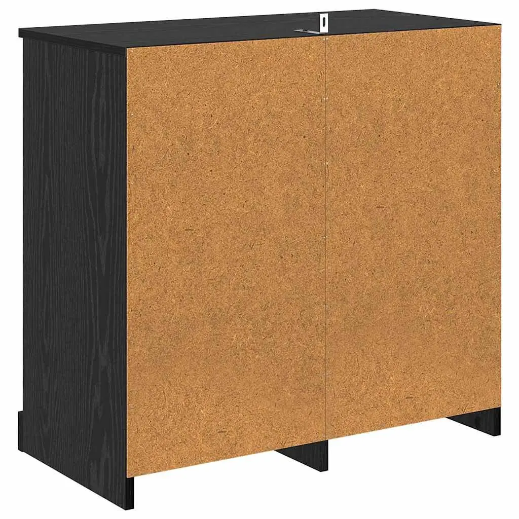 Black Oak Sideboard 70cm Storage Cabinet for Living Areas