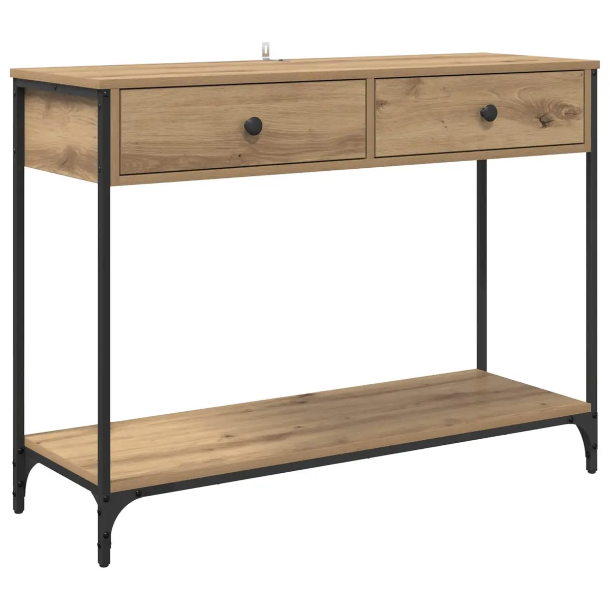Brown Industrial Style Console Table for Living Space