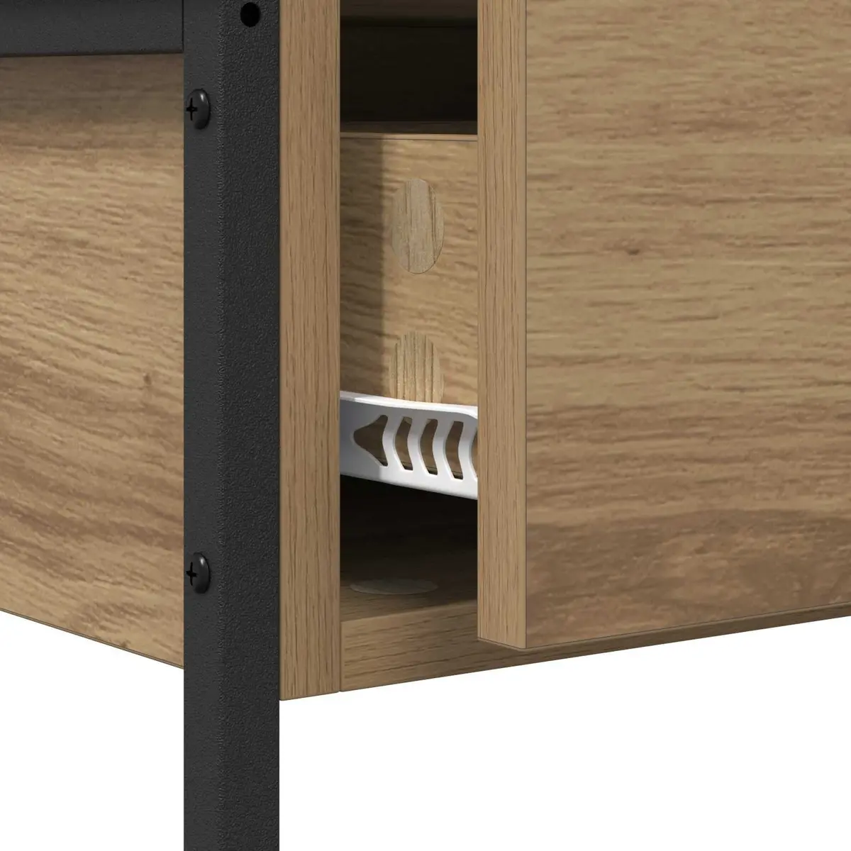 Brown Industrial Style Console Table for Living Space