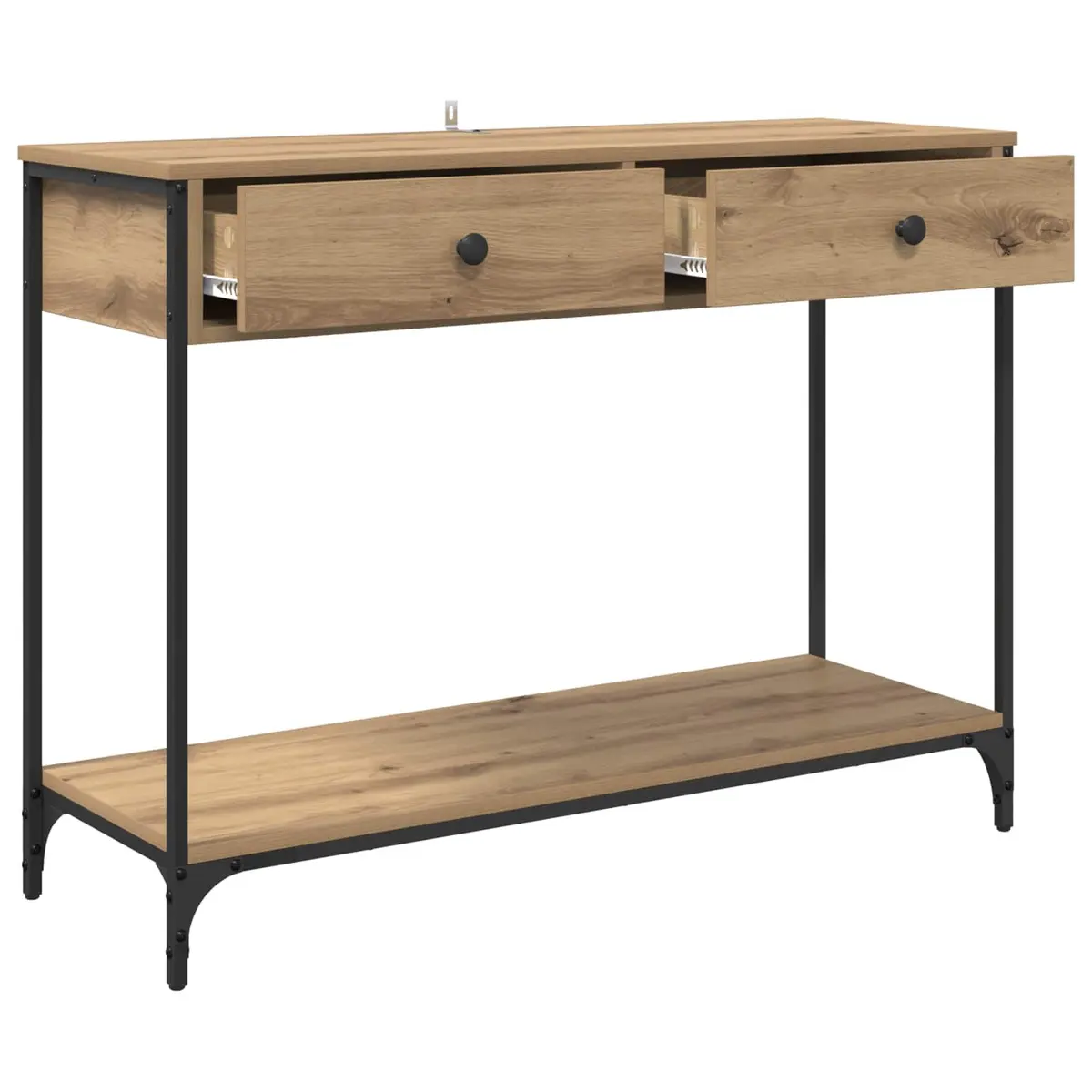Brown Industrial Style Console Table for Living Space