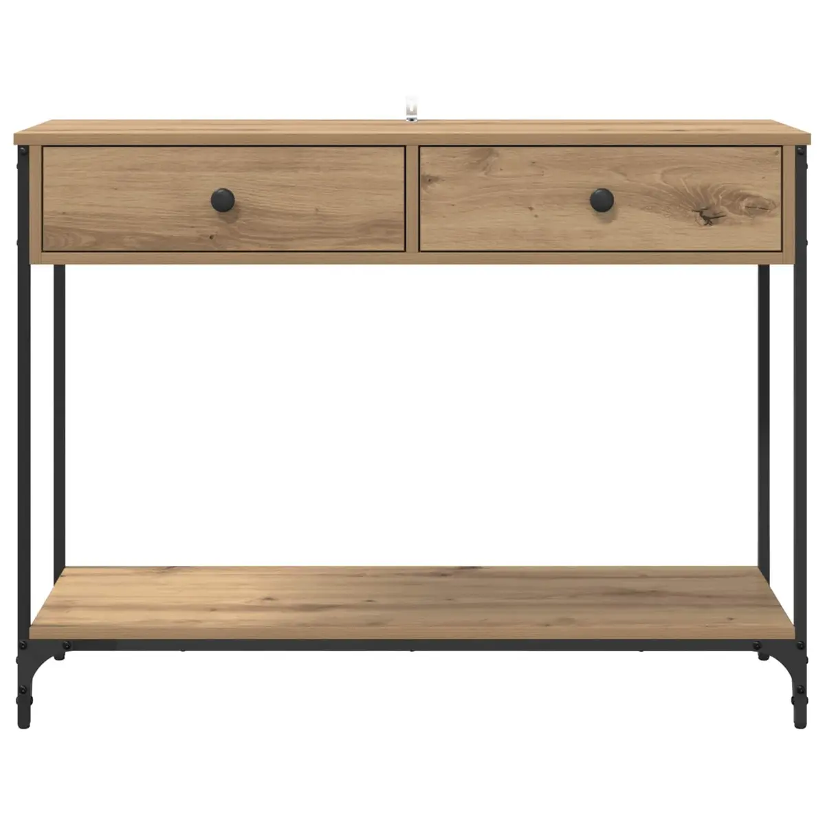 Brown Industrial Style Console Table for Living Space