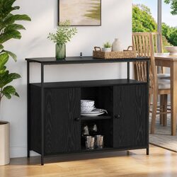 Black Oak Sideboard 100x35x80cm Modern Storage Solution