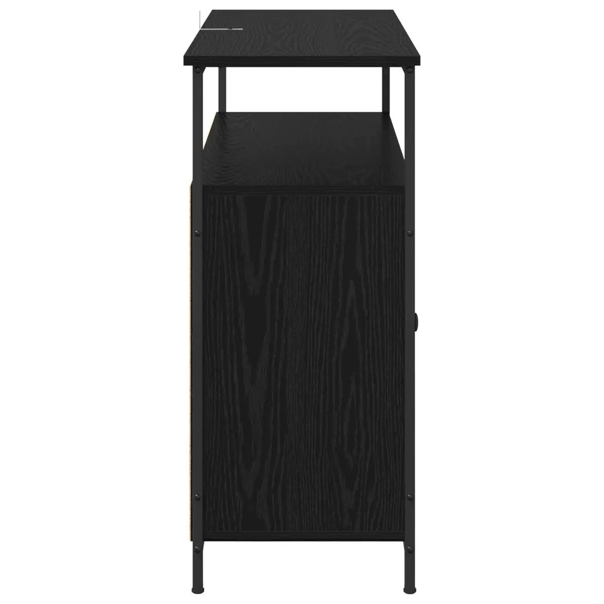 Sideboard Black Oak 100x35x80cm Modern Engineered Wood Storage Cabinet Buffet
