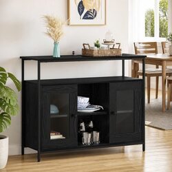 Modern Black Oak Sideboard for Dining and Kitchen