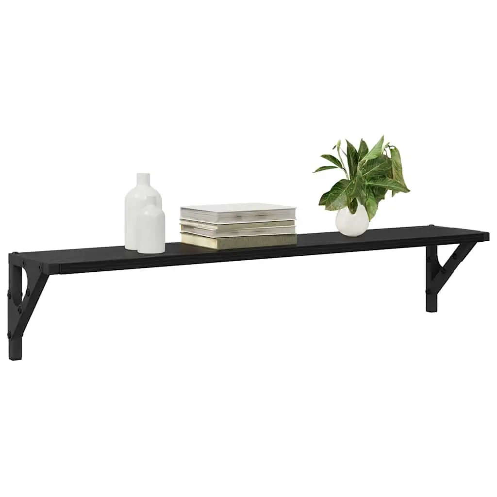 Wall Shelves Black 80 x 15 x 15.5 cm Engineered Wood Floating Shelves 2 Piece