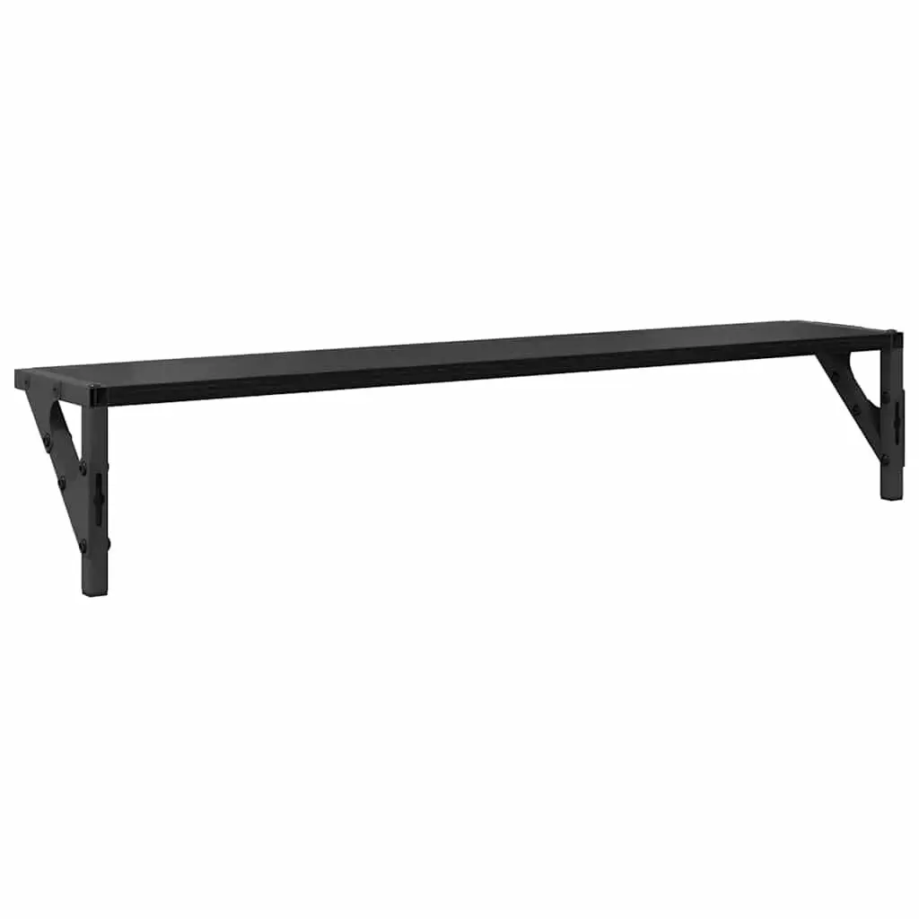 Wall Shelves Black 80 x 15 x 15.5 cm Engineered Wood Floating Shelves 2 Piece