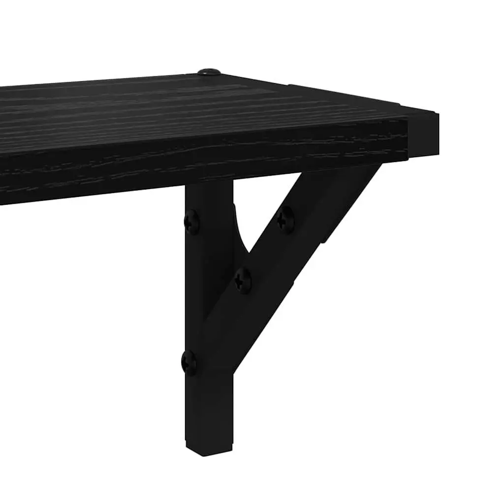 Wall Shelves Black 80 x 15 x 15.5 cm Engineered Wood Floating Shelves 2 Piece