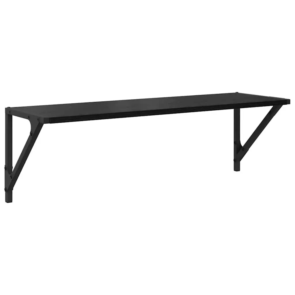 Wall Shelves Black 80 x 25 x 25.5 cm Engineered Wood Modern Floating 2 Piece