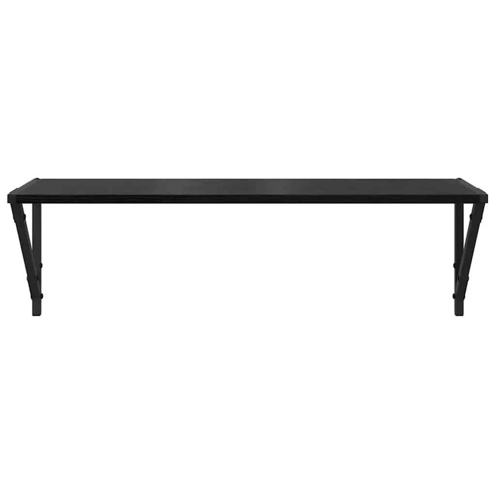 Wall Shelves Black 80 x 25 x 25.5 cm Engineered Wood Modern Floating 2 Piece