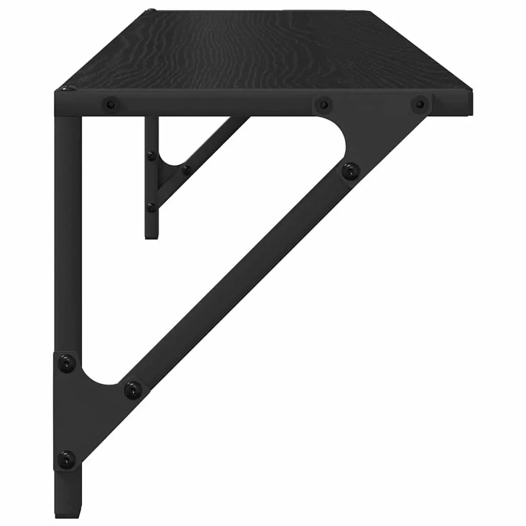 Wall Shelves Black 80 x 25 x 25.5 cm Engineered Wood Modern Floating 2 Piece