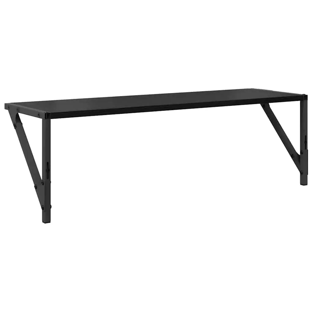 Wall Shelves Black 80 x 25 x 25.5 cm Engineered Wood Modern Floating 2 Piece