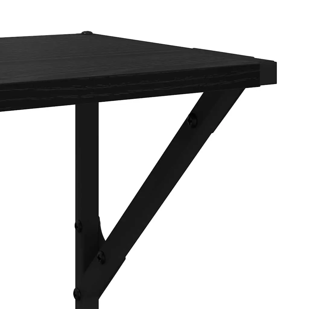 Wall Shelves Black 80 x 25 x 25.5 cm Engineered Wood Modern Floating 2 Piece