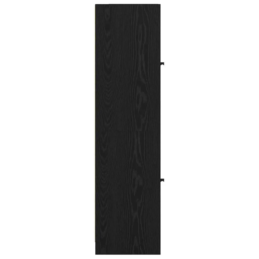 Black Oak Highboard Storage Cabinet Engineered Wood 35 x 37 x 142 cm