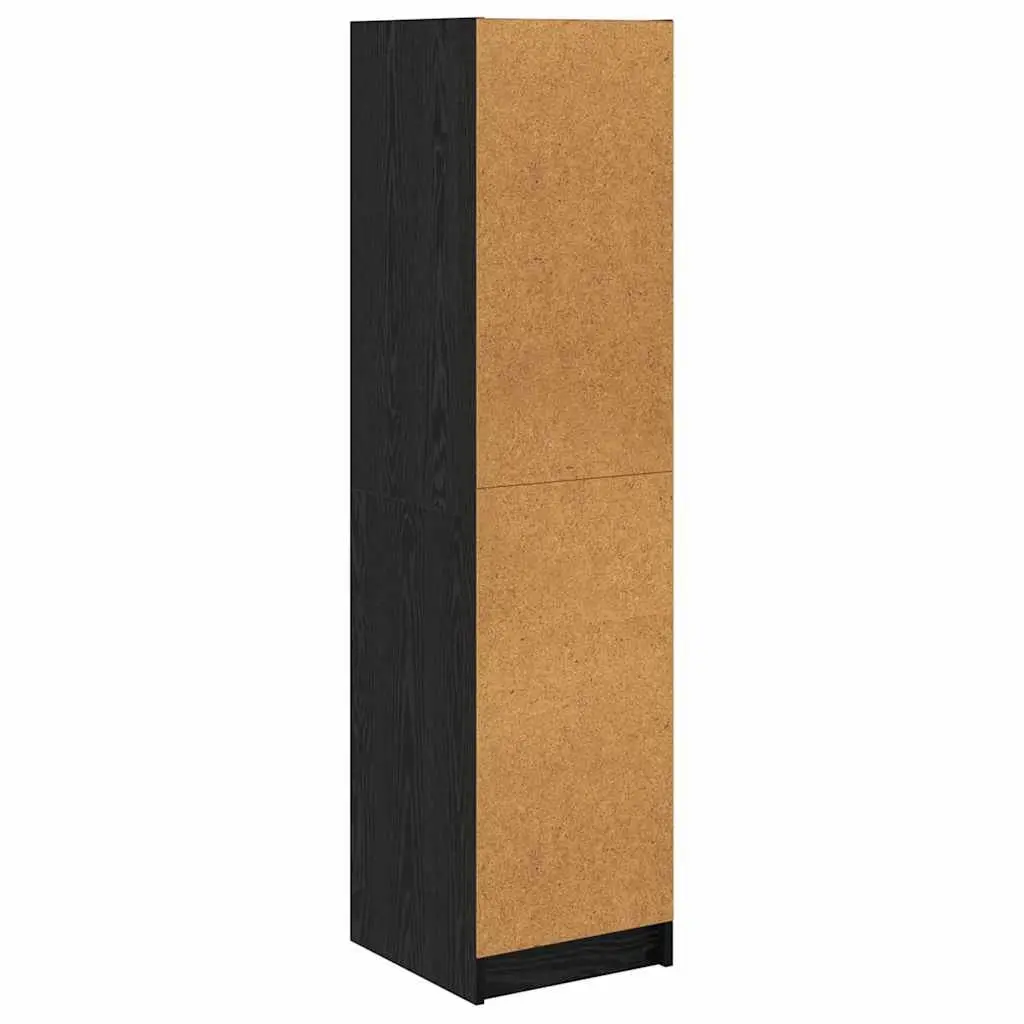 Black Oak Highboard Storage Cabinet Engineered Wood 35 x 37 x 142 cm