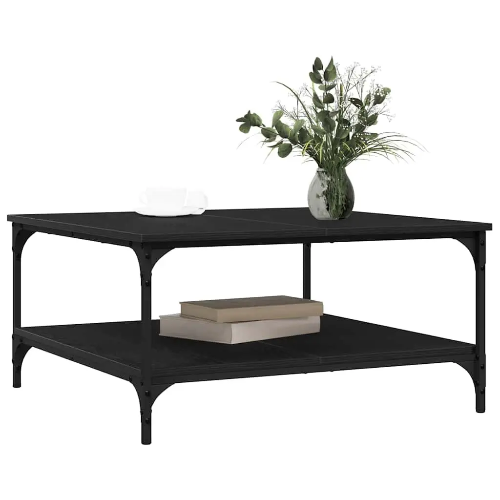 Coffee Table Black Industrial 80 x 80 x 40 cm Engineered Wood Metal