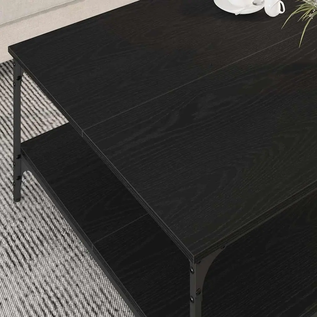 Coffee Table Black Industrial 80 x 80 x 40 cm Engineered Wood Metal