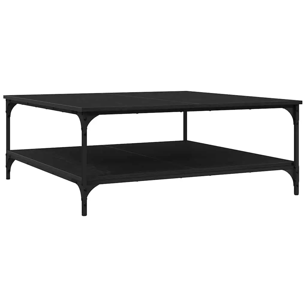Industrial Coffee Table Black 100x100x40cm Engineered Wood and Metal