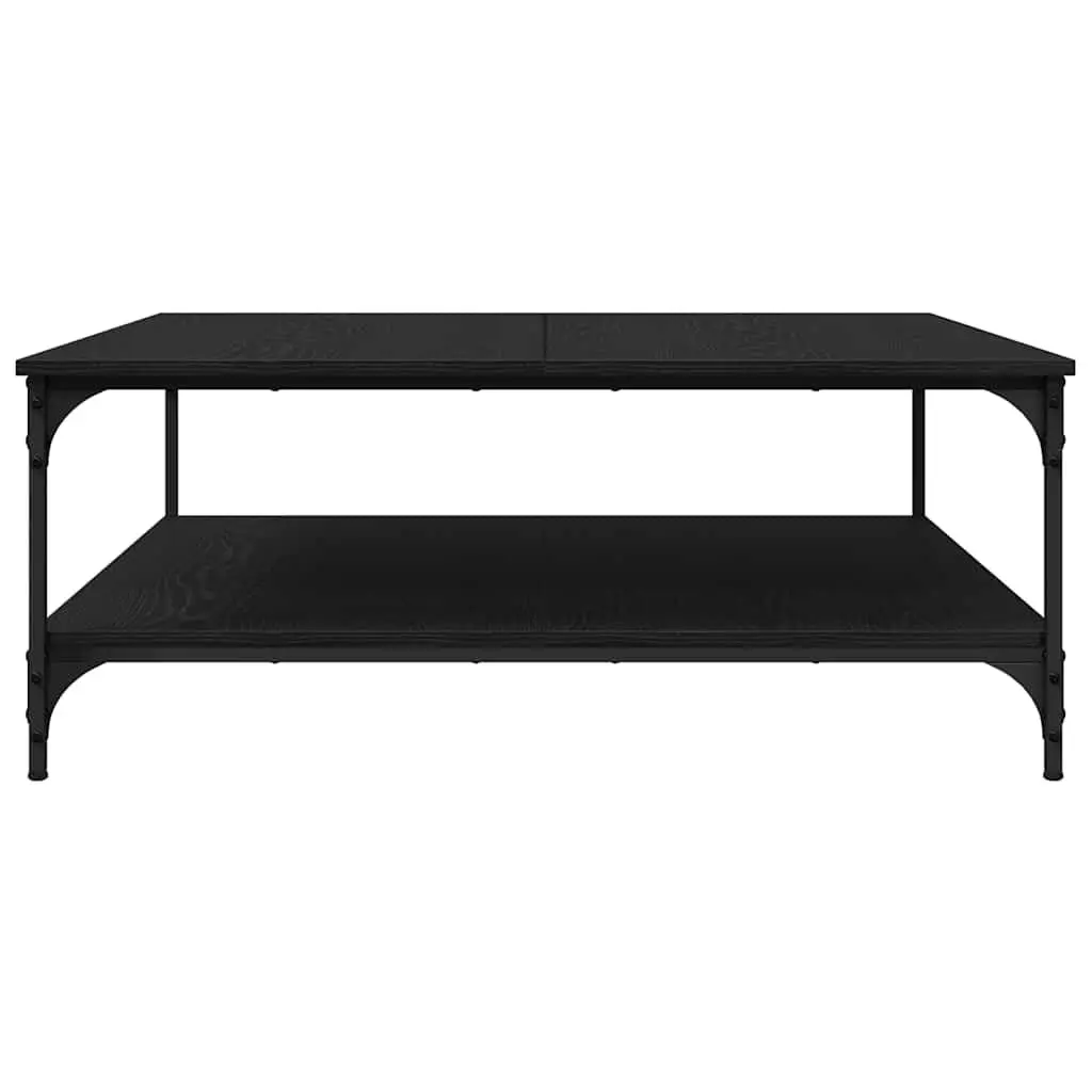 Industrial Coffee Table Black 100x100x40cm Engineered Wood and Metal