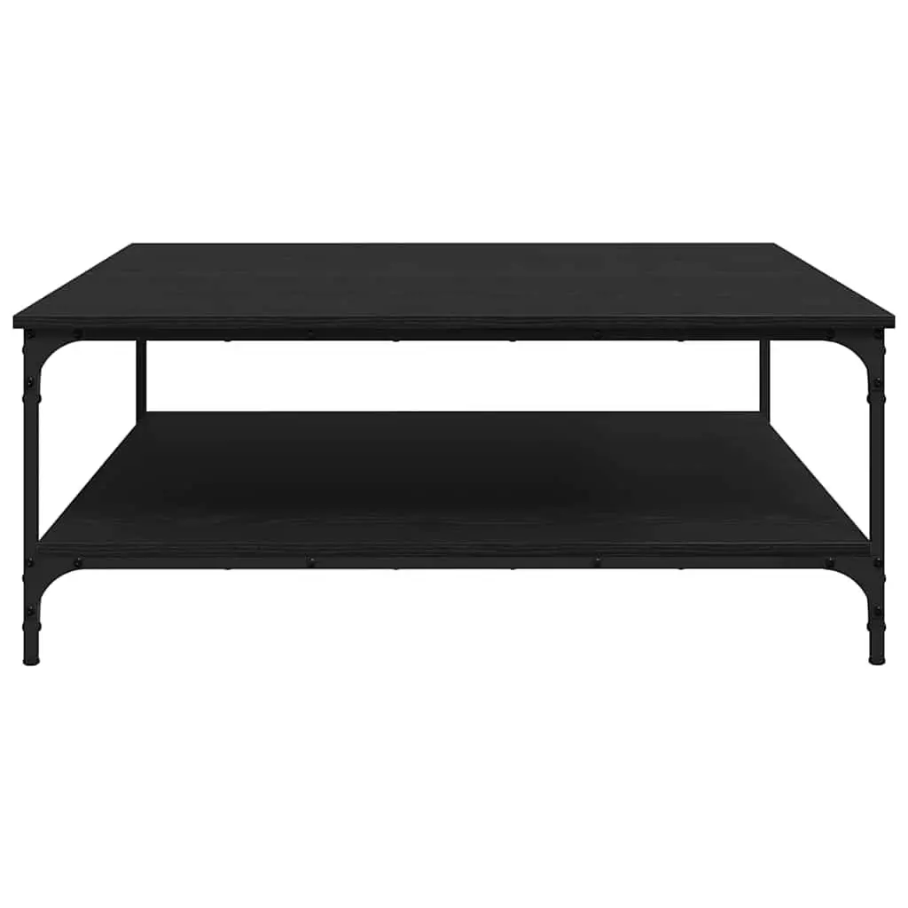 Industrial Coffee Table Black 100x100x40cm Engineered Wood and Metal