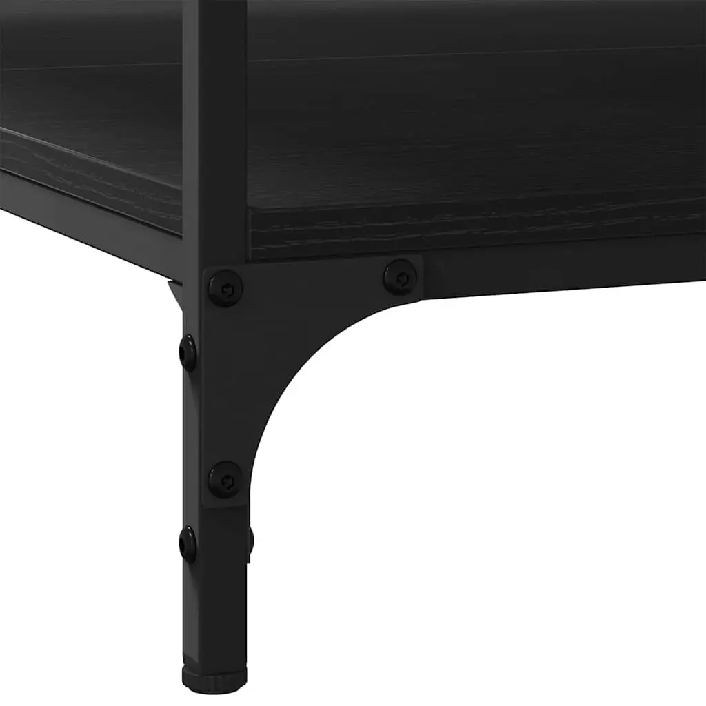 Industrial Coffee Table Black 100x100x40cm Engineered Wood and Metal