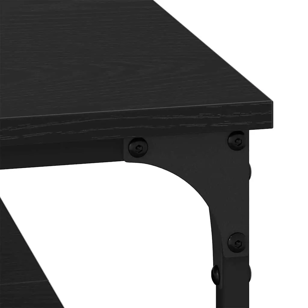 Industrial Coffee Table Black 100x100x40cm Engineered Wood and Metal