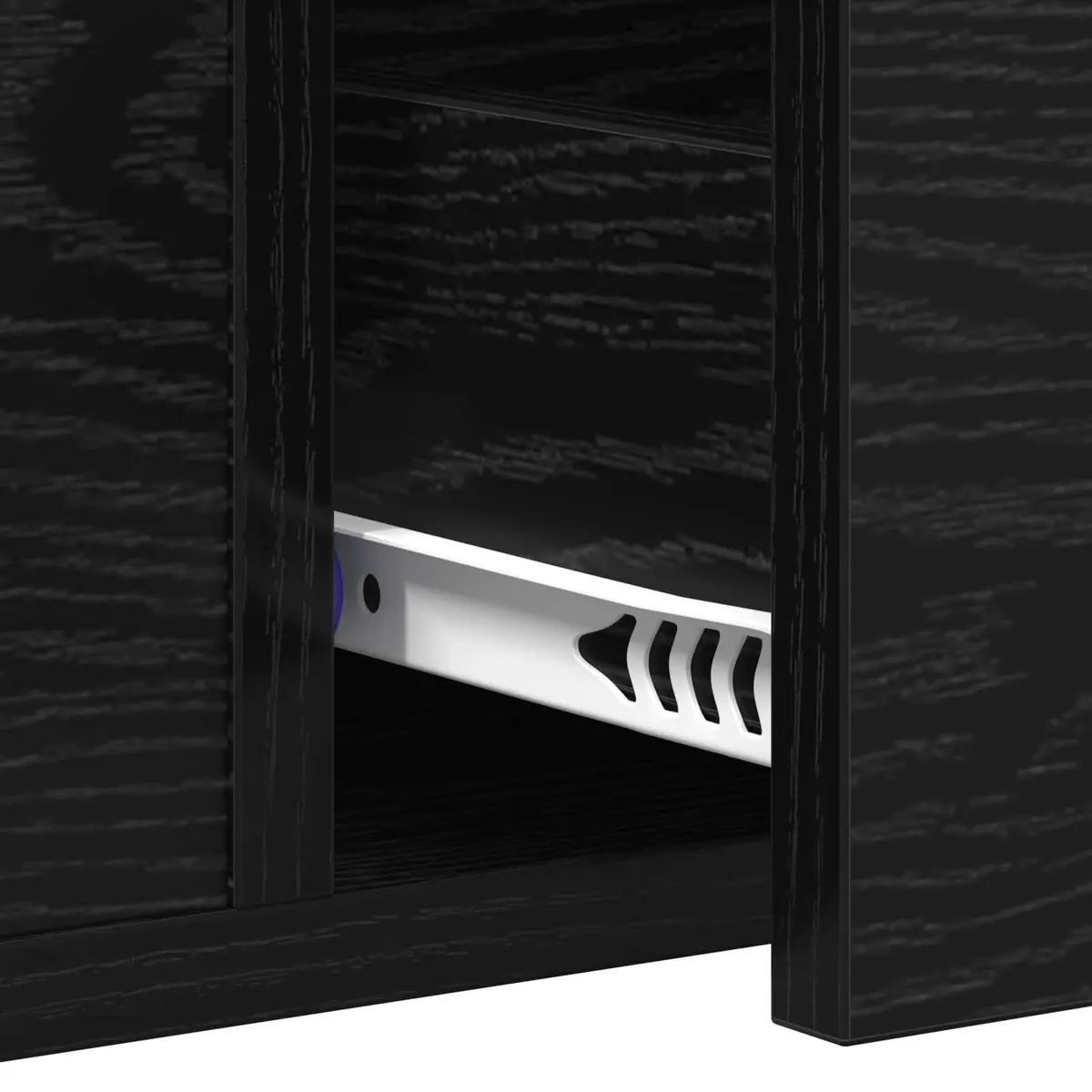 Console Table Rustic Black Oak Engineered Wood with Metal Accents 100 x 34.5 x 75 cm