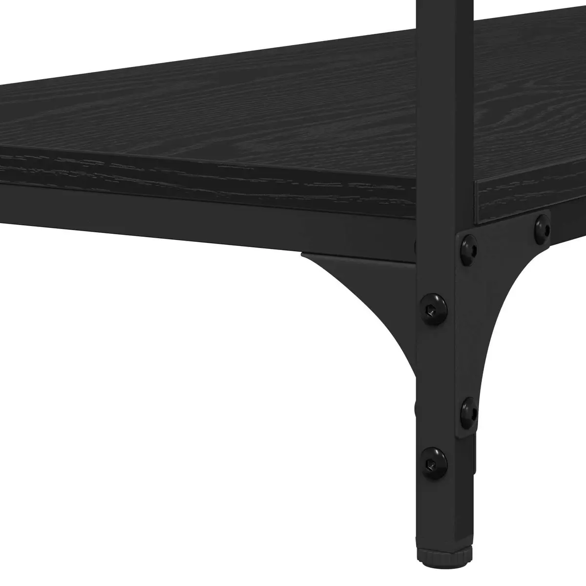 Console Table Rustic Black Oak Engineered Wood with Metal Accents 100 x 34.5 x 75 cm