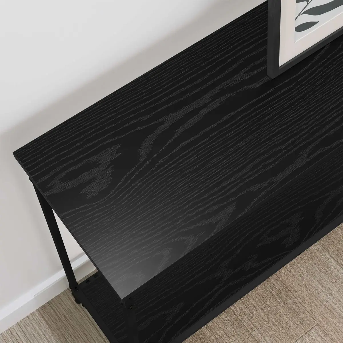 Console Table Black Engineered Wood Industrial Style 101cm x 30.5cm x 75cm Steel Frame