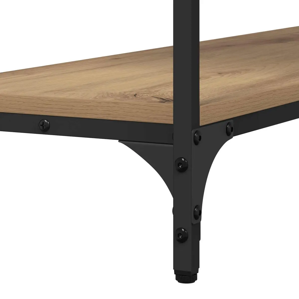 Console Table Industrial Style Rectangular Engineered Wood Steel Frame Brown