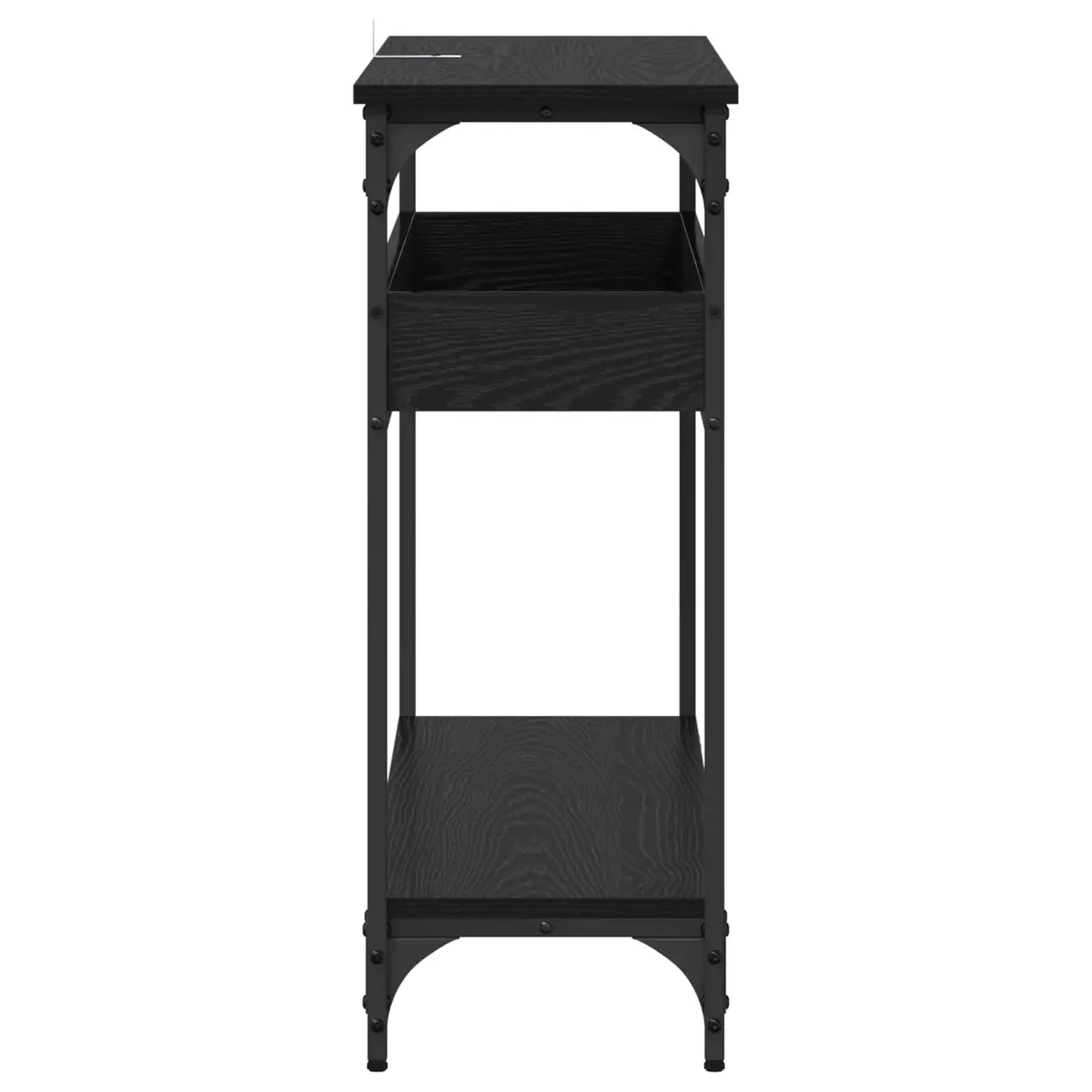 Console Table Black Oak Industrial Design Living Room Hallway Accent Furniture