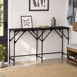 Black Oak Console Table 140cm for Warm Hallway Spaces