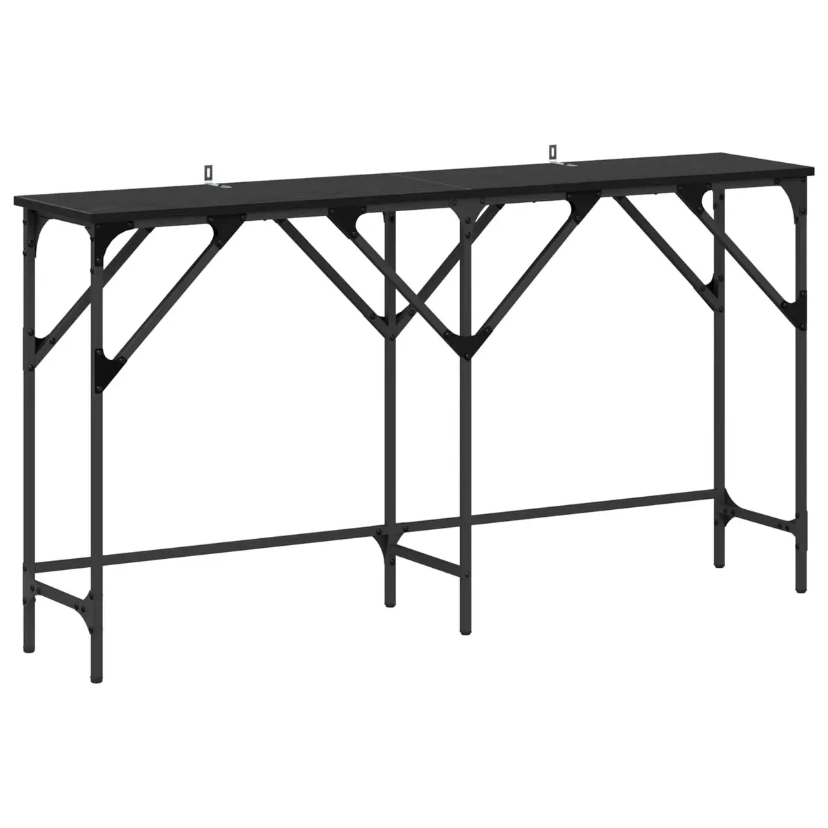 Console Table Industrial Style 140cm Black Oak Engineered Wood