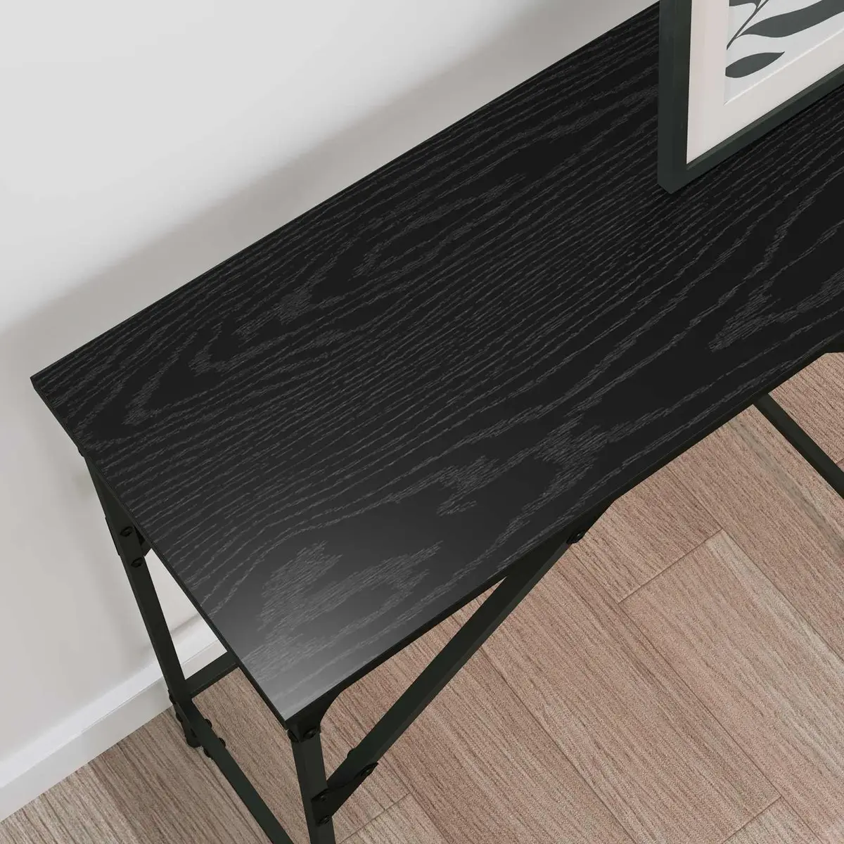 Console Table Industrial Style 140cm Black Oak Engineered Wood