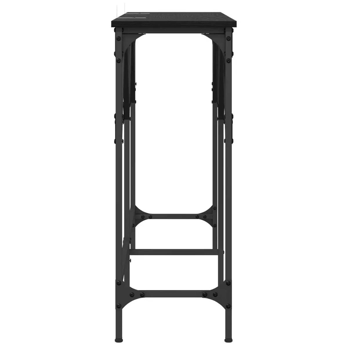 Console Table Industrial Style 140cm Black Oak Engineered Wood