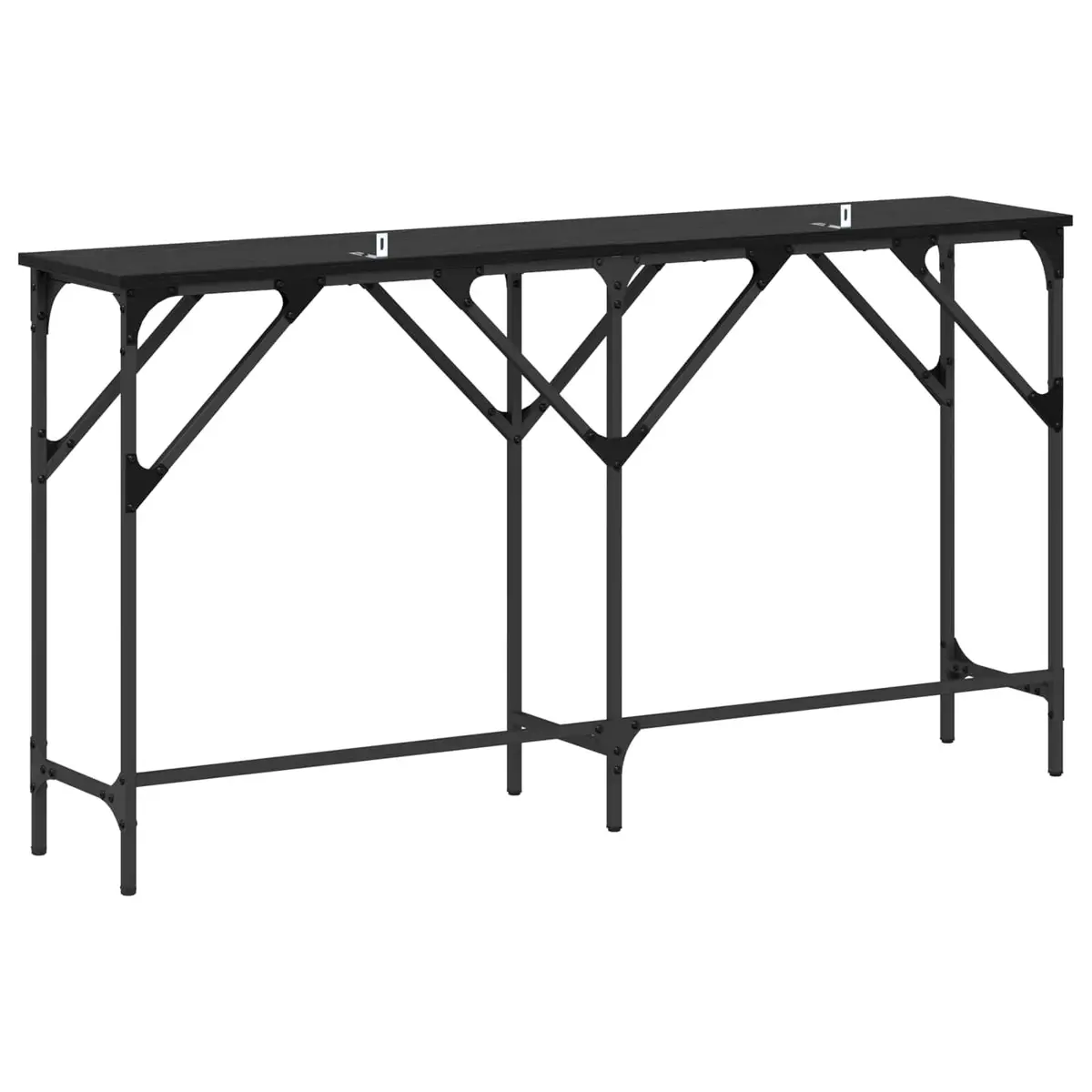 Console Table Industrial Style 140cm Black Oak Engineered Wood
