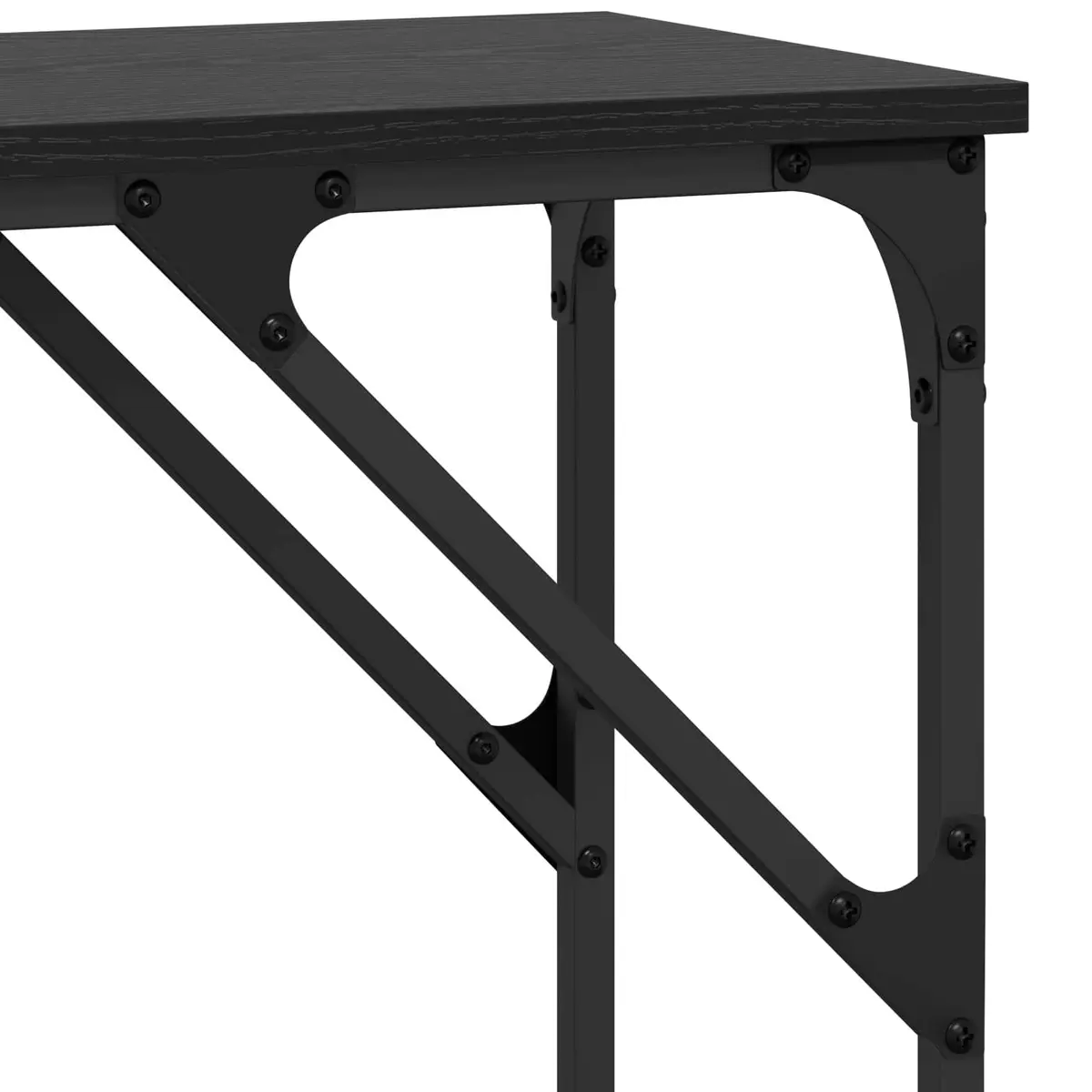 Console Table Industrial Style 140cm Black Oak Engineered Wood