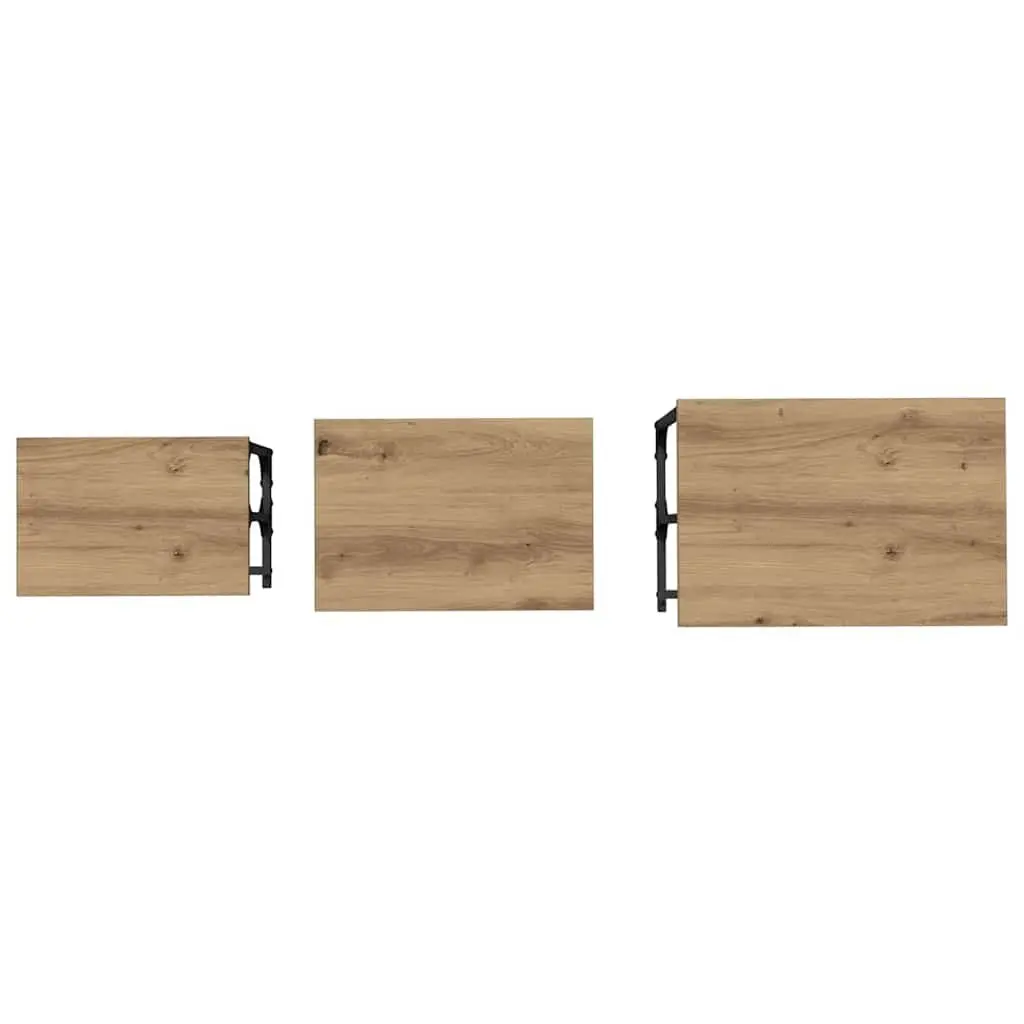 Nesting Coffee Table Set 3 pcs Industrial Style Living Room Accent Tables