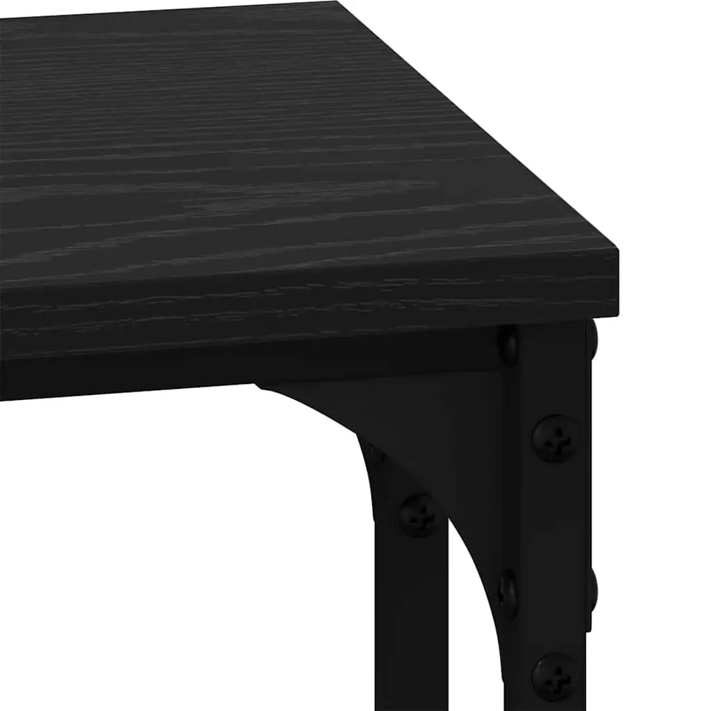 Nesting Coffee Table Industrial Black 3 Piece Engineered Wood Steel