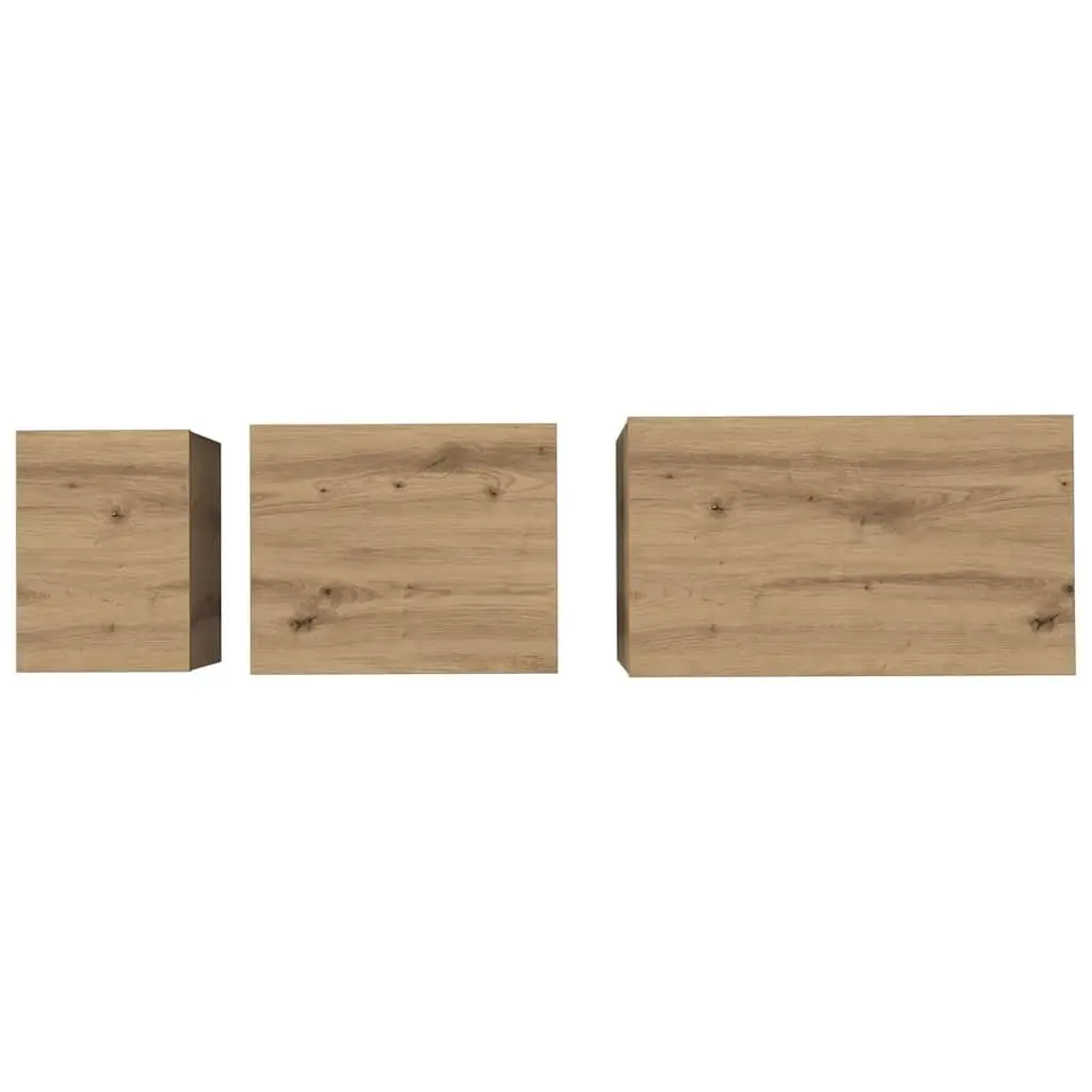 Nesting Coffee Table Set of 3 in Brown
